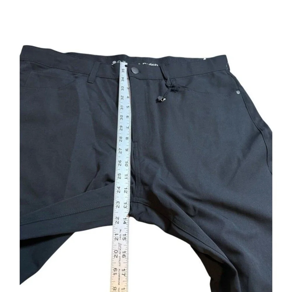 Luke & Dutch Pants Mens Size 38x30 Black 2 Way Stretch Office Golf Casual